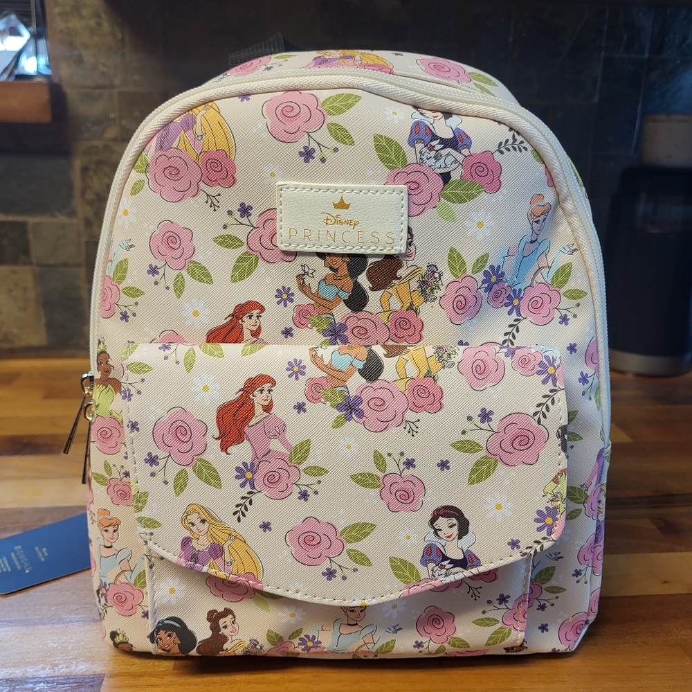 Disney Bioworld Floral Princesses Mini Backpack Pink Multicolor